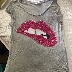 Lip Bite Sequin Tee
